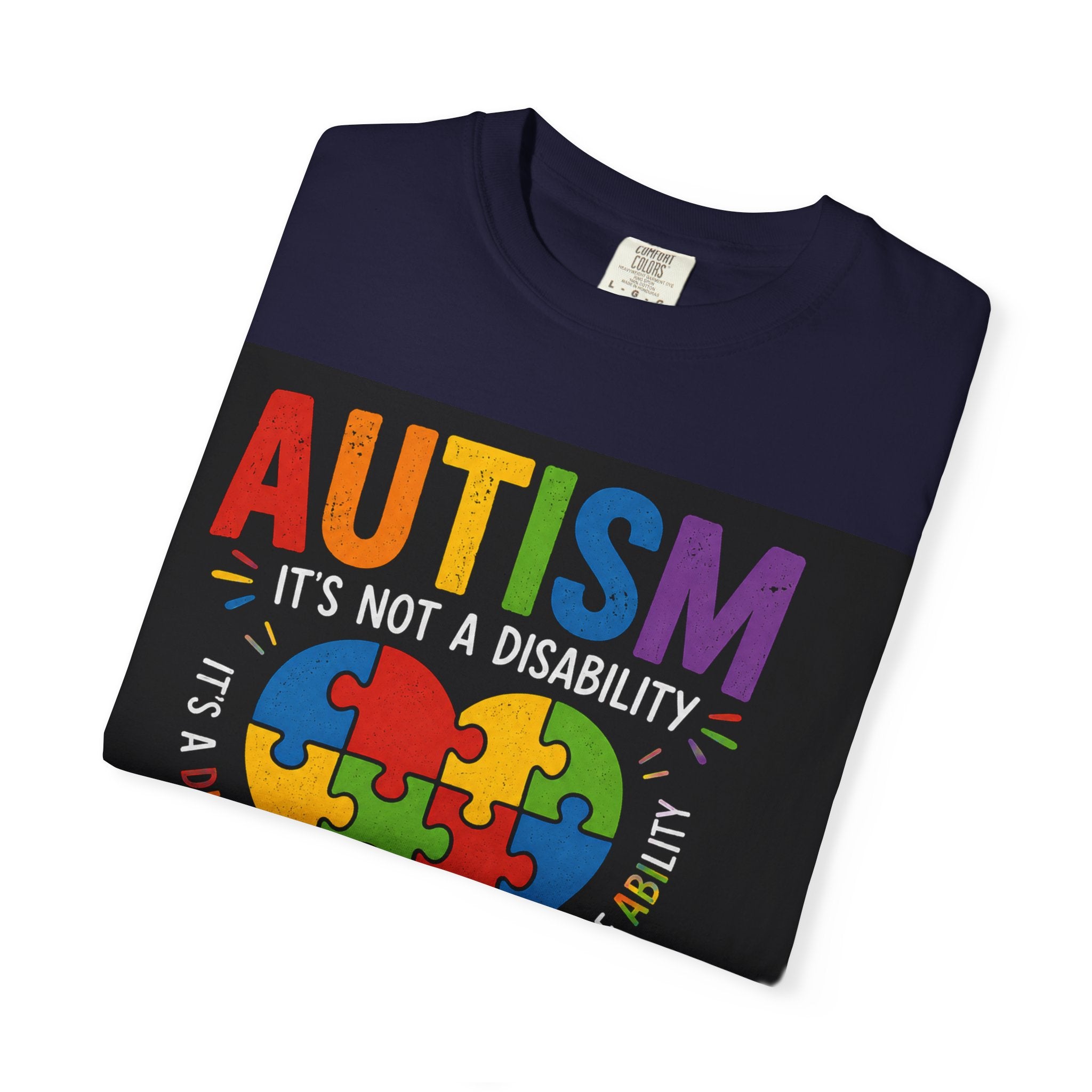Autism Awareness T-Shirt — "Autism: Understand, Accept, Celebrate" Puzzle Heart Tee